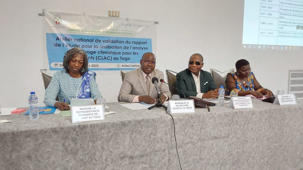 Le Togo s’assure d’une meilleure prise en compte de la situation des enfants dans les actions climatiques
